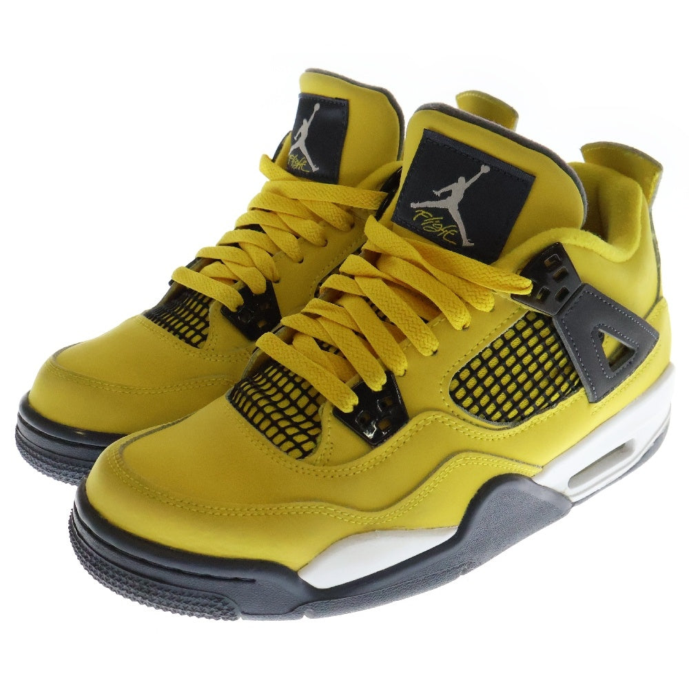 NIKE(ナイキ) AIR JORDAN 4 RETRO GS エアジョーダン 4 レトロ ミッドカットスニーカー シューズ US6.5Y/24.5cm イエロー 408452-700