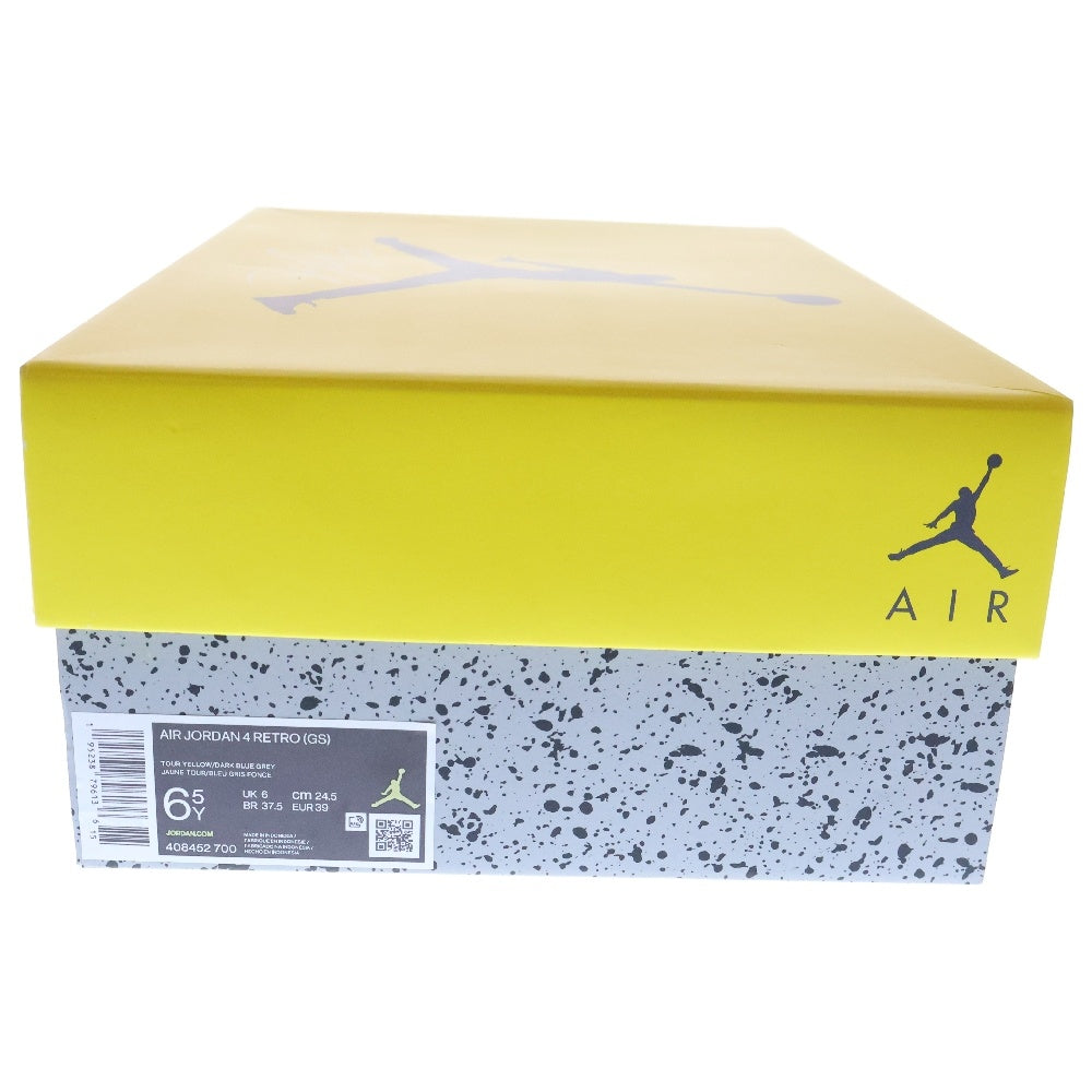 NIKE(ナイキ) AIR JORDAN 4 RETRO GS エアジョーダン 4 レトロ ミッドカットスニーカー シューズ US6.5Y/24.5cm イエロー 408452-700