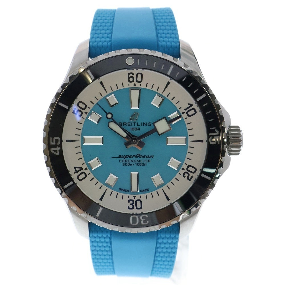 BREITLING(ブライトリング) スーパーオーシャンオートマチック36 ターコイズ文字盤 SS×ラバー 自動巻き
