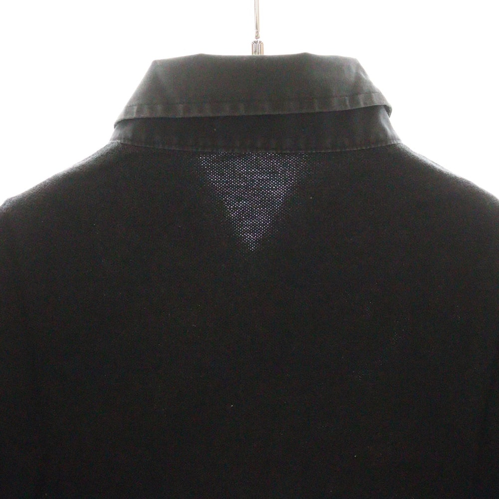 BURBERRY BLACK LABEL(バーバリー ブラックレーベル) 襟付き ハーフボタン 半袖ポロシャツ ショートスリーブ ブラック BMV49-007-09