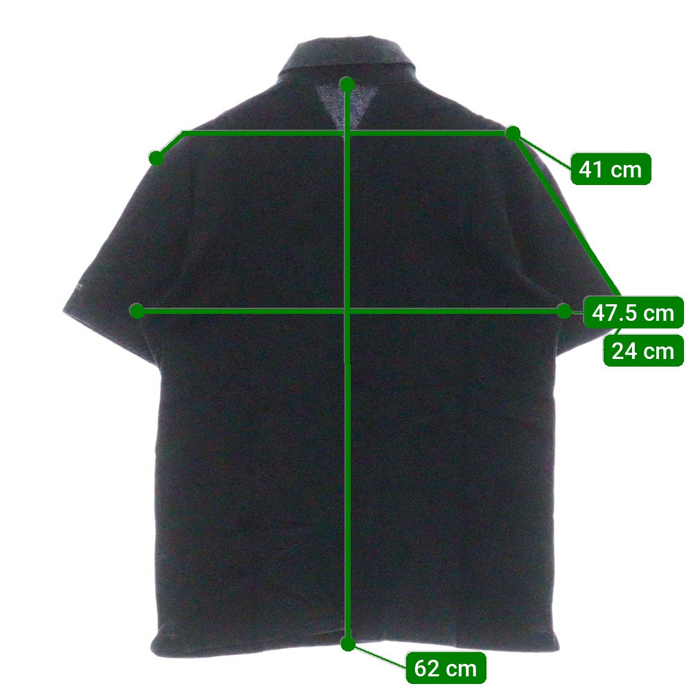 BURBERRY BLACK LABEL(バーバリー ブラックレーベル) 襟付き ハーフボタン 半袖ポロシャツ ショートスリーブ ブラック BMV49-007-09