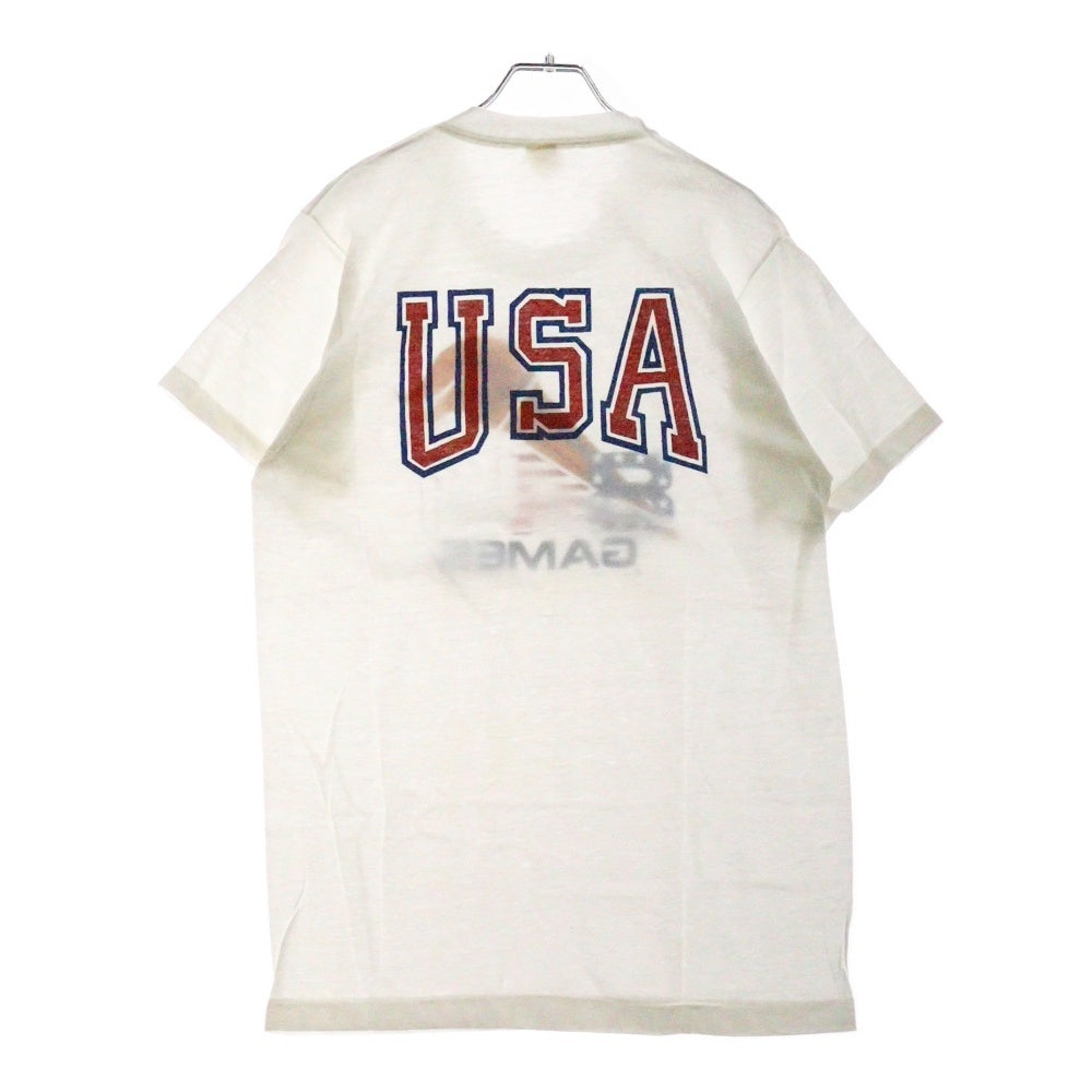 VINTAGE(ヴィンテージ) 80S SCREEN STARS GAMES スクリーンスターズ グラフィックプリント クルーネック コットン 半袖Tシャツ カットソー ホワイト