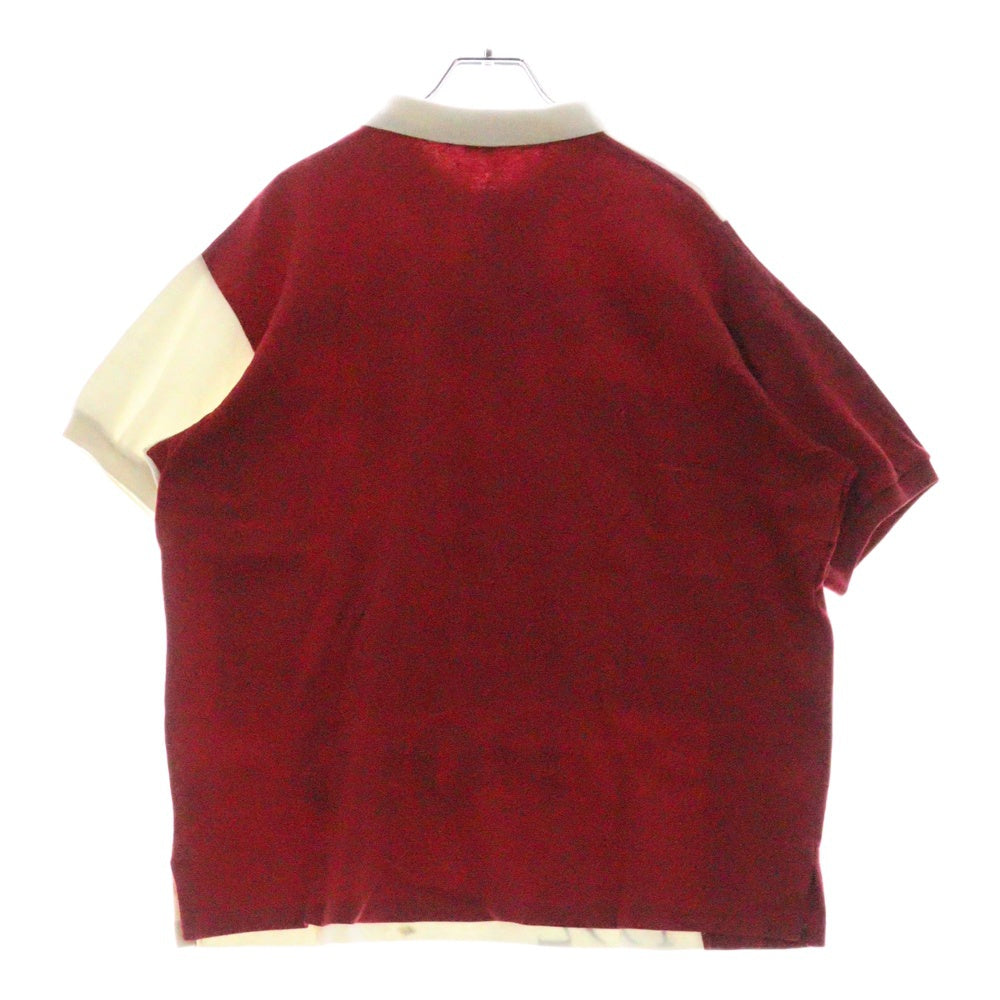 POLO RALPH LAUREN(ポロラルフローレン) 1992 STADIUM POLO SHIRT オリジナル スタジアムコレクション 槍投げ ハーフボタン 半袖ポロシャツ ショートスリーブ ホワイト/レッド