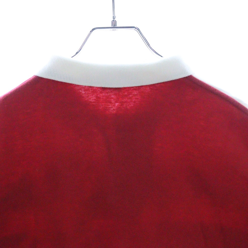 POLO RALPH LAUREN(ポロラルフローレン) 1992 STADIUM POLO SHIRT オリジナル スタジアムコレクション 槍投げ ハーフボタン 半袖ポロシャツ ショートスリーブ ホワイト/レッド