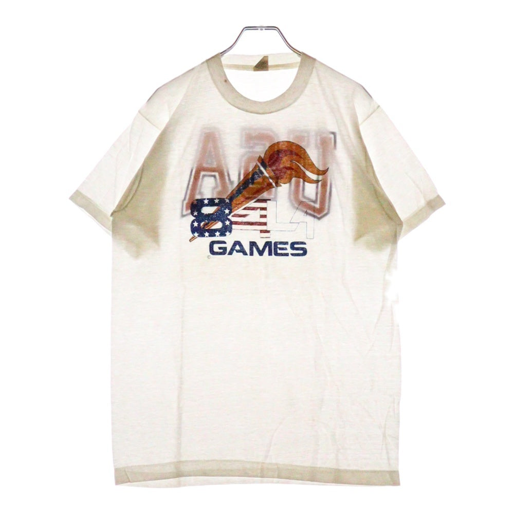 VINTAGE(ヴィンテージ) 80S SCREEN STARS GAMES スクリーンスターズ グラフィックプリント クルーネック コットン 半袖Tシャツ カットソー ホワイト