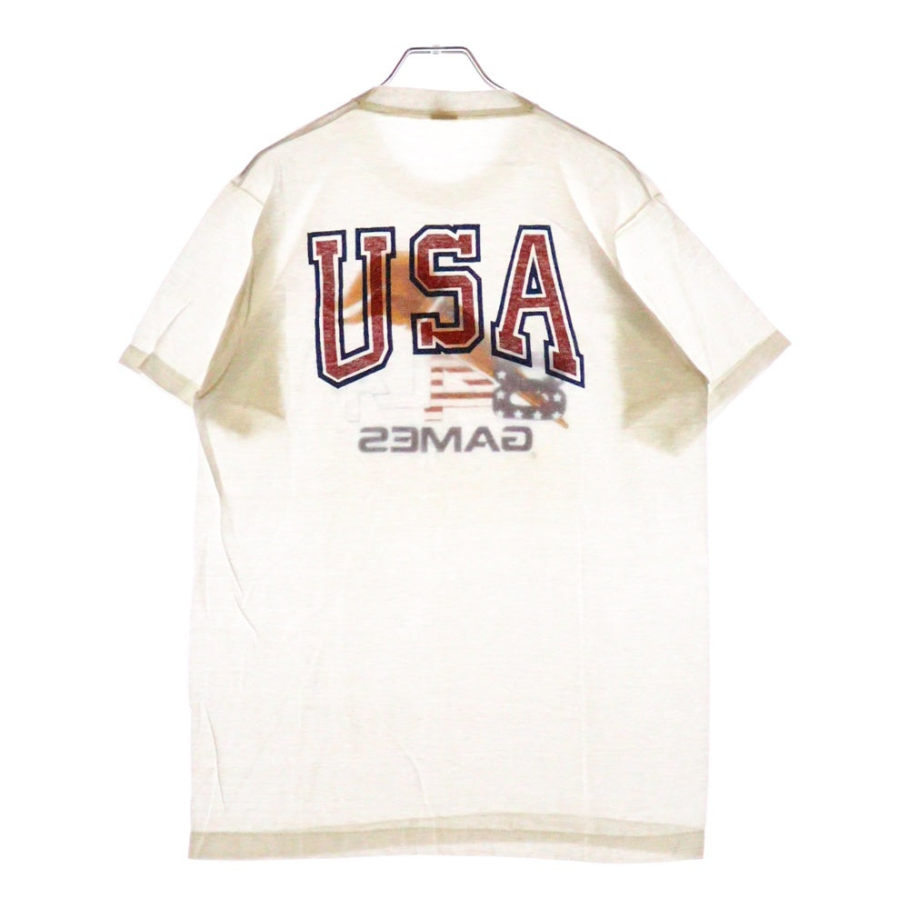 VINTAGE(ヴィンテージ) 80S SCREEN STARS GAMES スクリーンスターズ グラフィックプリント クルーネック コットン 半袖Tシャツ カットソー ホワイト