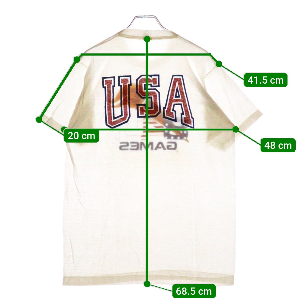 VINTAGE(ヴィンテージ) 80S SCREEN STARS GAMES スクリーンスターズ グラフィックプリント クルーネック コットン 半袖Tシャツ カットソー ホワイト