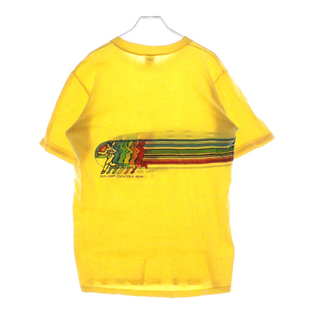 VINTAGE(ヴィンテージ) 80S Crazy Shirts 1983 フェスティバルランニング クルーネック コットン 半袖Tシャツ カットソー イエロー