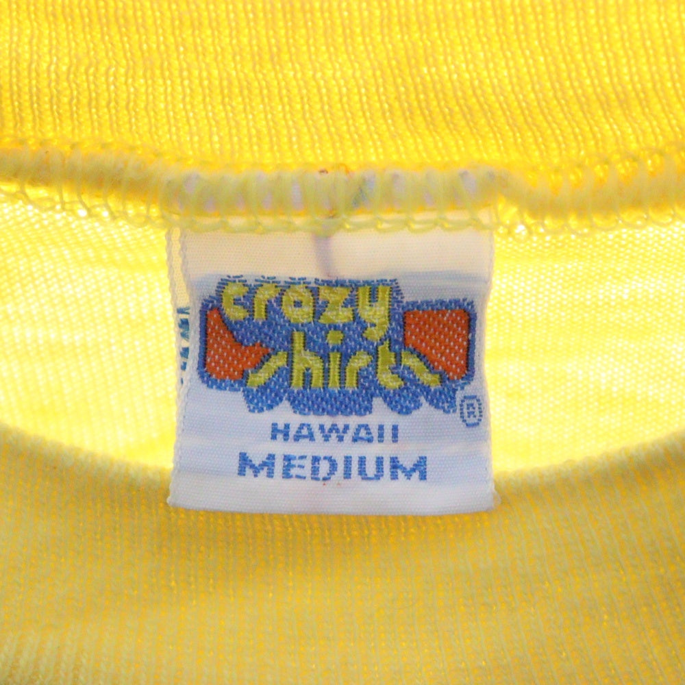 VINTAGE(ヴィンテージ) 80S Crazy Shirts 1983 フェスティバルランニング クルーネック コットン 半袖Tシャツ カットソー イエロー
