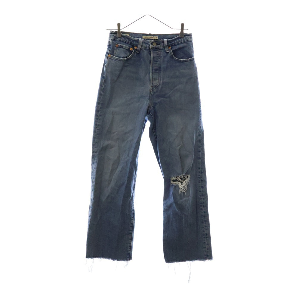 Levi's premium(リーバイスプレミアム) ボタンフライ クラッシュ加工 カットオフ デニムパンツ インディゴ 72693-0000
