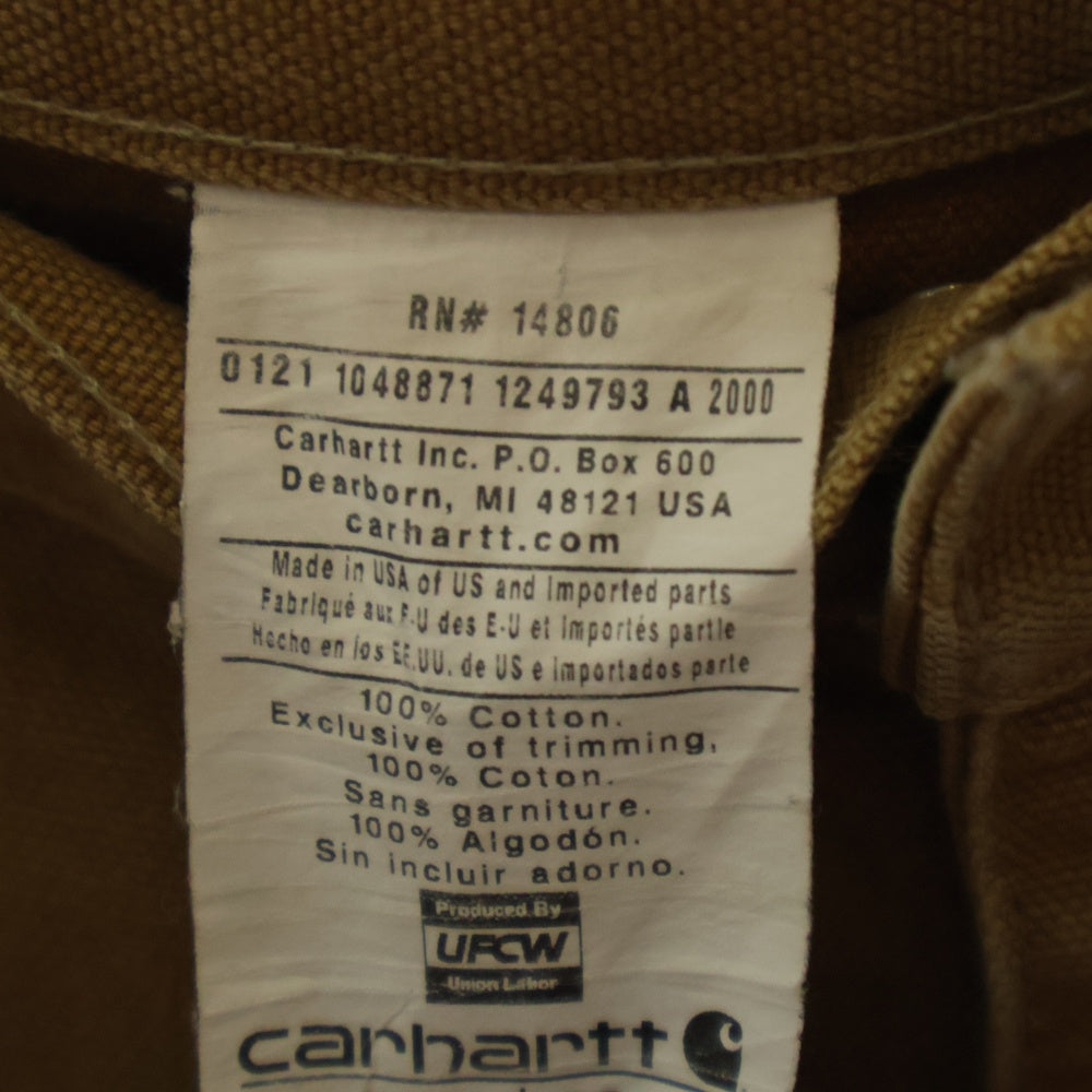 CARHARTT(カーハート) DOUBLE KNEE PANTS ダブルニー USA製 ダック ペインターパンツ ベージュ W36L30