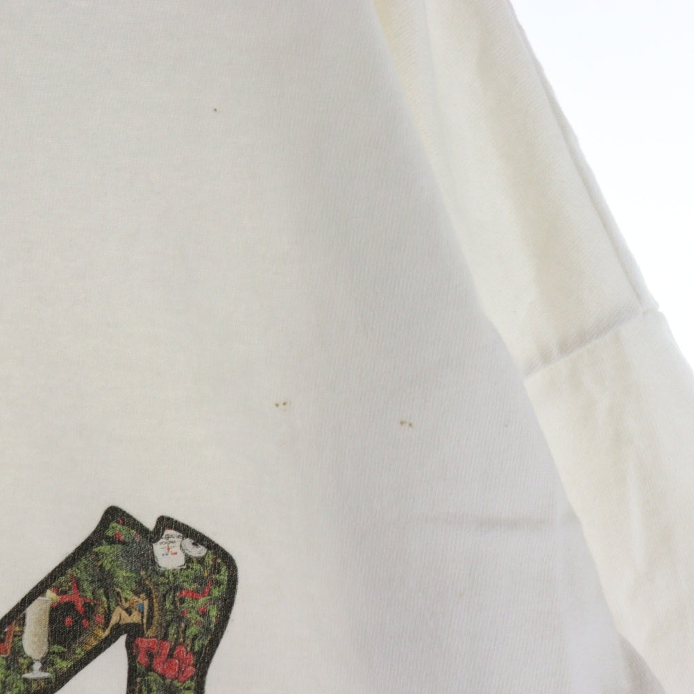 cvtvlist(カタリスト) 23AW Drunk aloha tee ロゴプリント クルーネック コットン 半袖Tシャツ カットソー ホワイト 2201060305