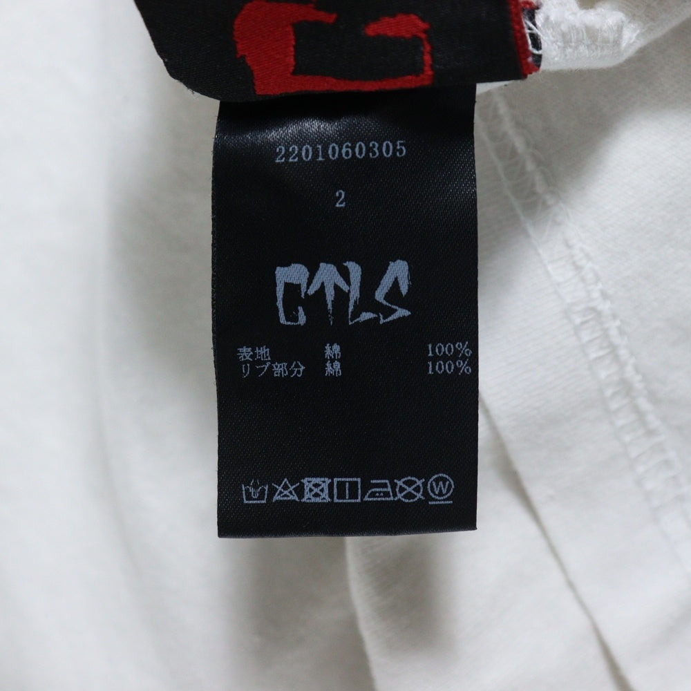 cvtvlist(カタリスト) 23AW Drunk aloha tee ロゴプリント クルーネック コットン 半袖Tシャツ カットソー ホワイト 2201060305