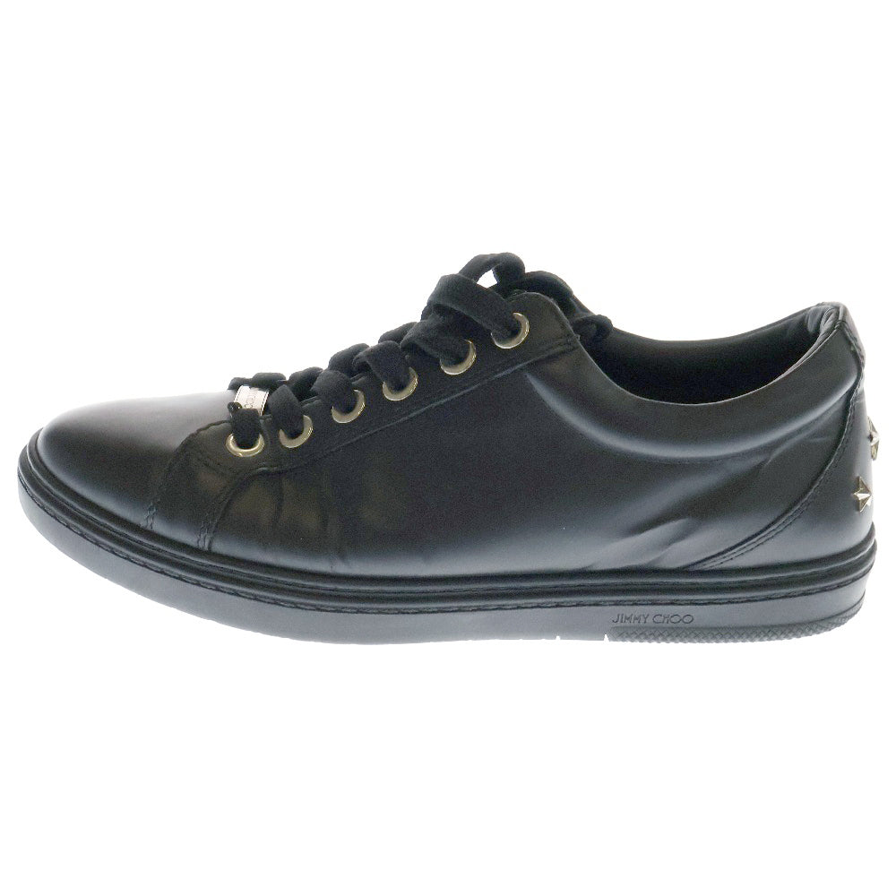 JIMMY CHOO(ジミーチュウ) CASH キャッシュ スライススタッズ ローカットスニーカー レザー ブラック