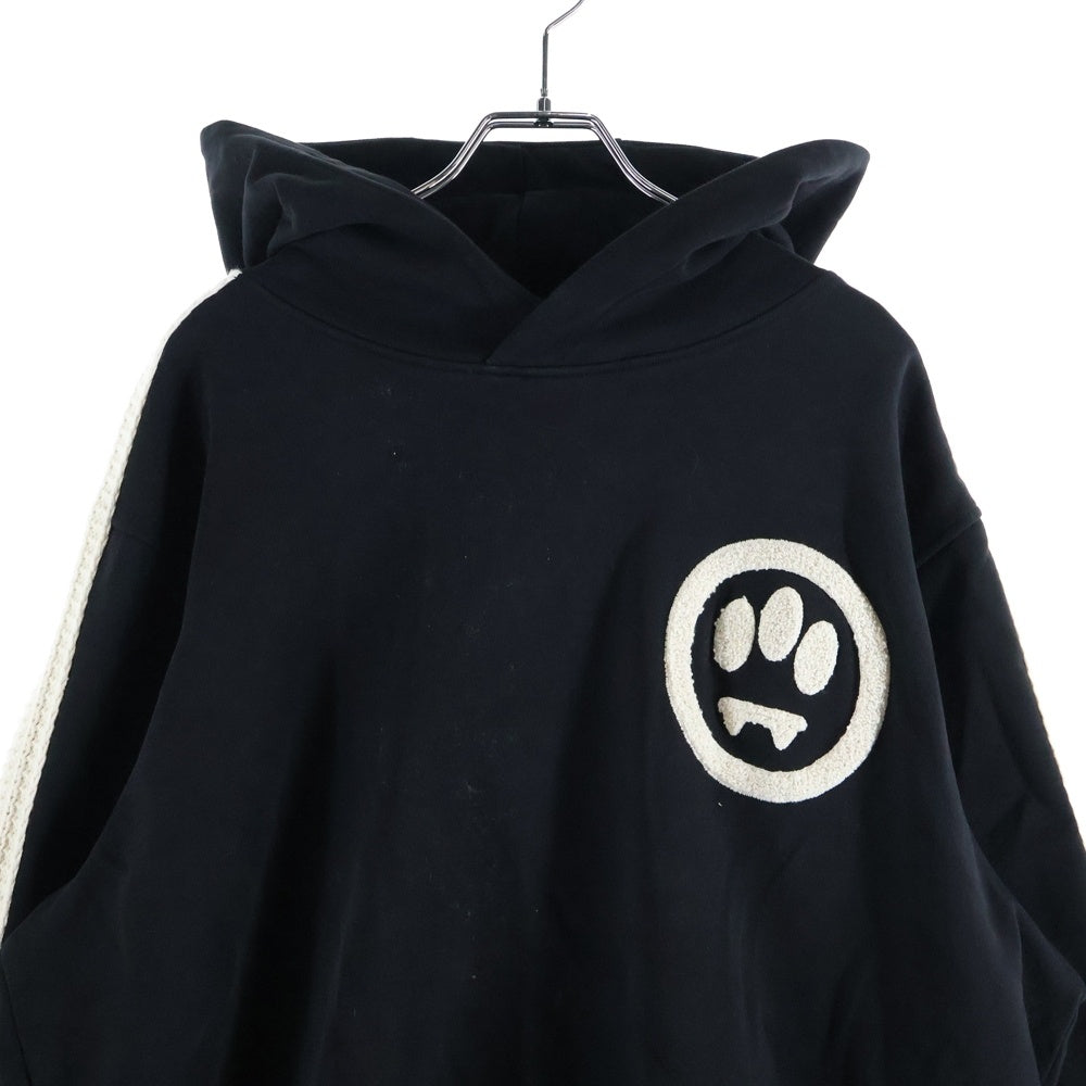 BARROW(バロウ) COTTON HOODIE アップリケ コットンフーディ プルオーバー スウェットパーカー ブラック 033960