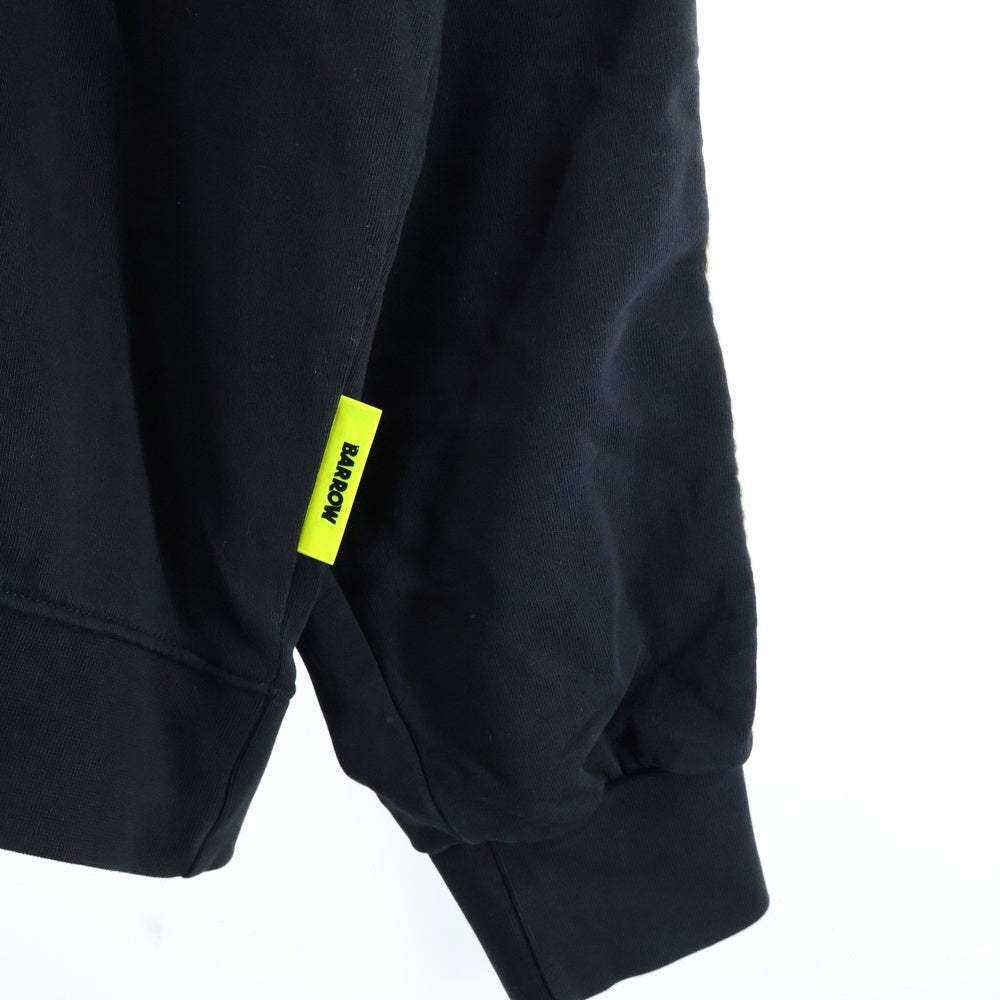 BARROW(バロウ) COTTON HOODIE アップリケ コットンフーディ プルオーバー スウェットパーカー ブラック 033960