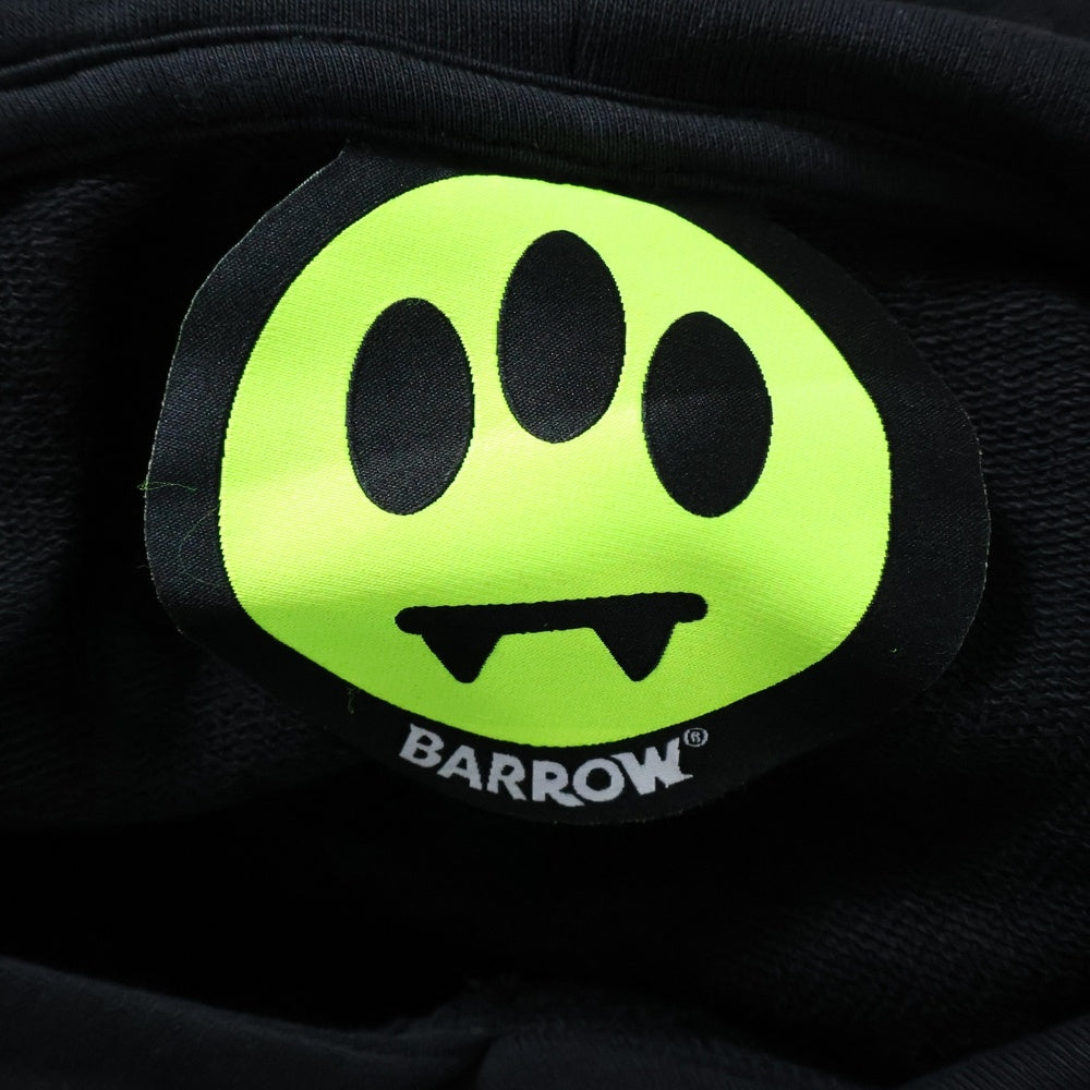 BARROW(バロウ) COTTON HOODIE アップリケ コットンフーディ プルオーバー スウェットパーカー ブラック 033960