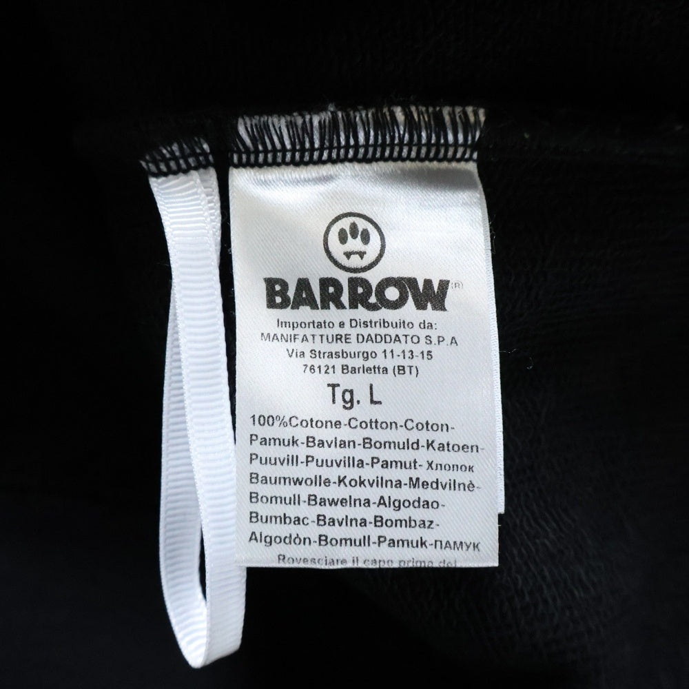 BARROW(バロウ) COTTON HOODIE アップリケ コットンフーディ プルオーバー スウェットパーカー ブラック 033960