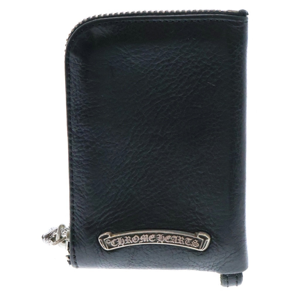 CHROME HEARTS(クロムハーツ) TINY ZIP タイニージップ クロスパッチ付き ダガージップ レザー ロングウォレット 財布 ブラック