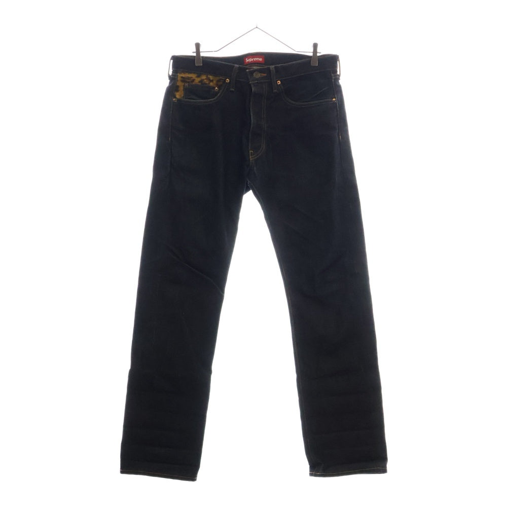 SUPREME(シュプリーム) 12AW ×Levi's 505 Jeans Leopard リーバイス レオパードポケット ジップフライ デニムパンツ インディゴ