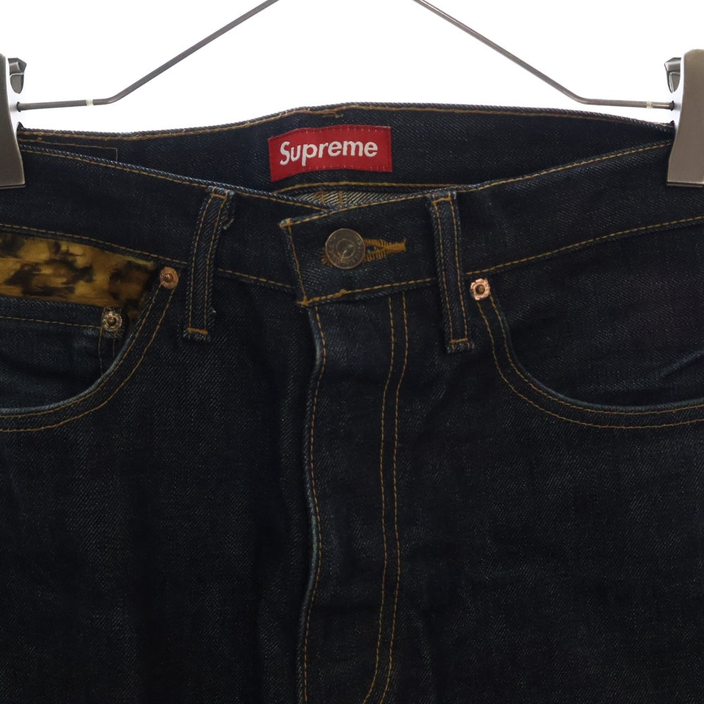 SUPREME(シュプリーム) 12AW ×Levi's 505 Jeans Leopard リーバイス レオパードポケット ジップフライ デニムパンツ インディゴ