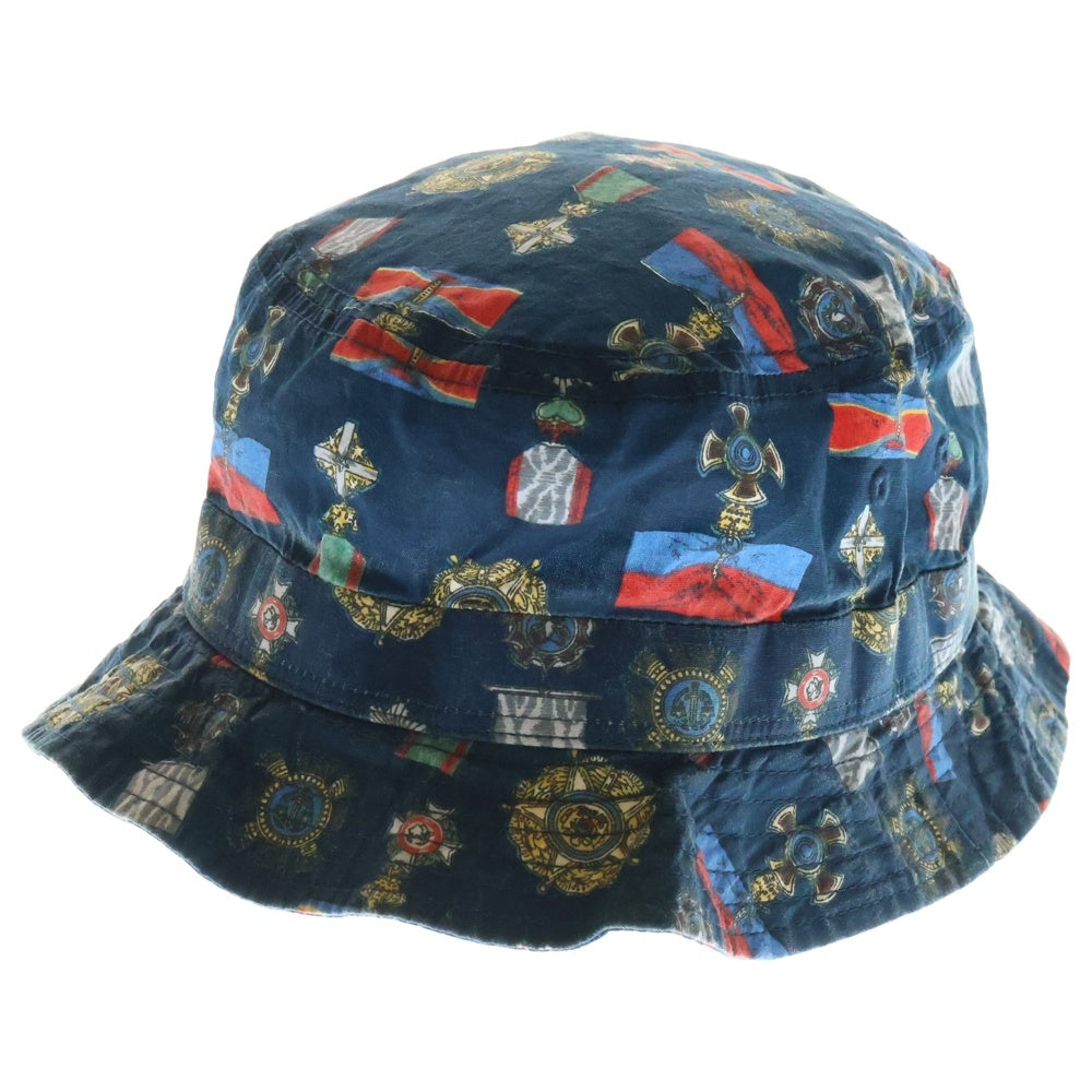 SUPREME(シュプリーム) 10SS Medals Crusher 総柄 メダルズ クラッシャー バケットハット ネイビー