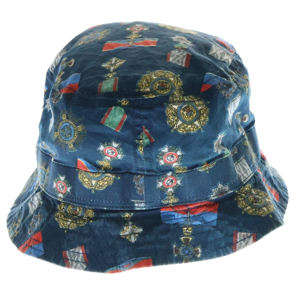 SUPREME(シュプリーム) 10SS Medals Crusher 総柄 メダルズ クラッシャー バケットハット ネイビー