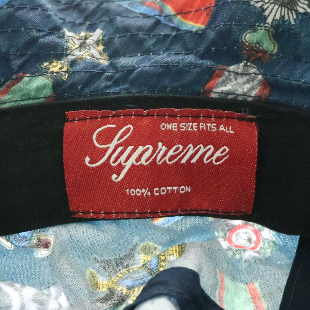 SUPREME(シュプリーム) 10SS Medals Crusher 総柄 メダルズ クラッシャー バケットハット ネイビー