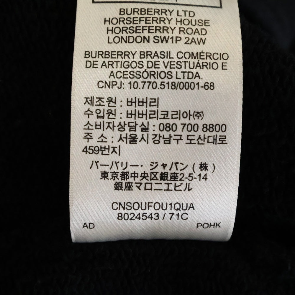 BURBERRY(バーバリー) ティッシ期 ヴィンテージチェックパネル オーバーサイズ スウェットジップアップパーカー ブラック 8024543