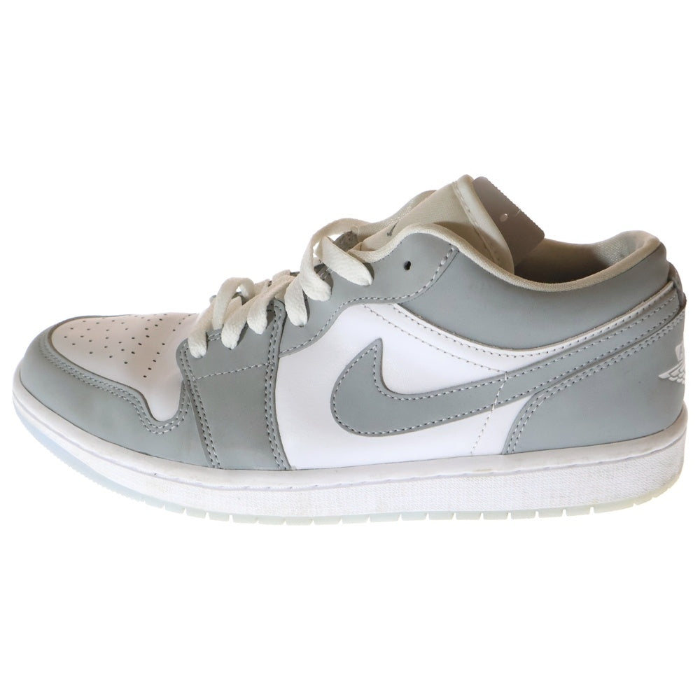 NIKE(ナイキ) WMNS AIR JORDAN 1 LOW WHITE/WOLF GREY-ALUMINUM エアジョーダン1 ロー US10/27.0cm グレー DC0774-105