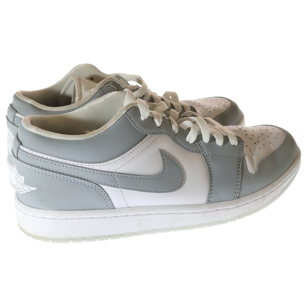 NIKE(ナイキ) WMNS AIR JORDAN 1 LOW WHITE/WOLF GREY-ALUMINUM エアジョーダン1 ロー US10/27.0cm グレー DC0774-105
