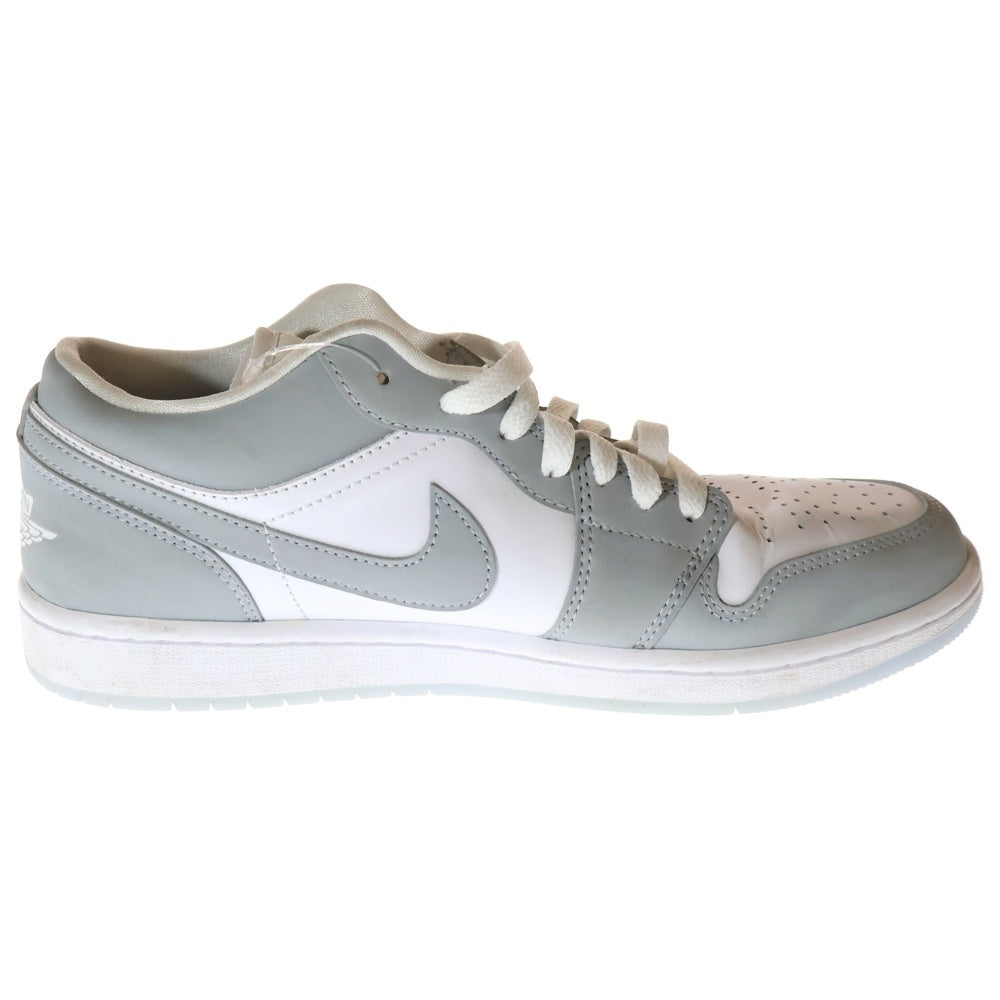 NIKE(ナイキ) WMNS AIR JORDAN 1 LOW WHITE/WOLF GREY-ALUMINUM エアジョーダン1 ロー US10/27.0cm グレー DC0774-105
