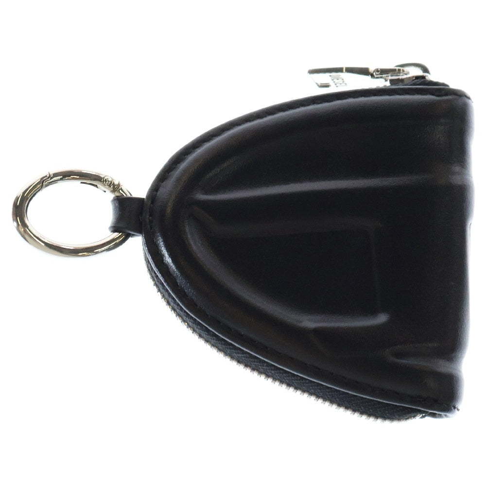 DIESEL(ディーゼル) 1DR-FOLD COIN PURSE ZIP ロゴ刻印 レザーコインケース ブラック X09894P5470