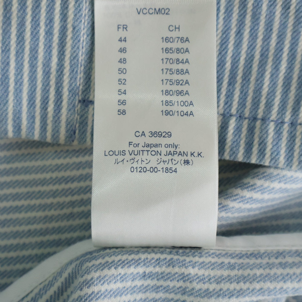 LOUIS VUITTON(ルイヴィトン) 21SS Stripe Monogram Oversized Denim Shirts Jacket ストライプ モノグラム オーバーサイズ デニム 長袖シャツ ジャケット インディゴ RM211V BX7 HLS05W