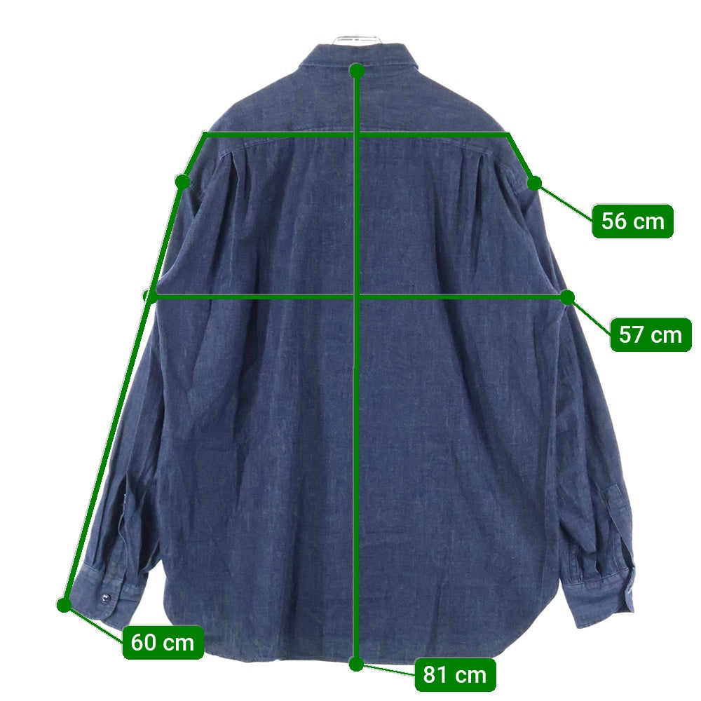 green label relaxing UNITED ARROWS(グリーンレーベルリラクシング ユナイテッドアローズ) レギュラーカラー 長袖シャツ コットン インディゴ 3211-187-3142