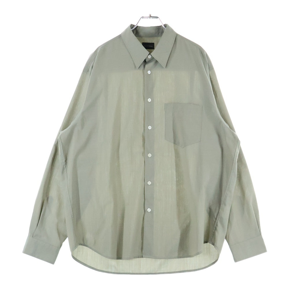 green label relaxing(グリーンレーベルリラクシング) レギュラーカラー 長袖シャツ ポリエステル グリーン 3211-107-3203