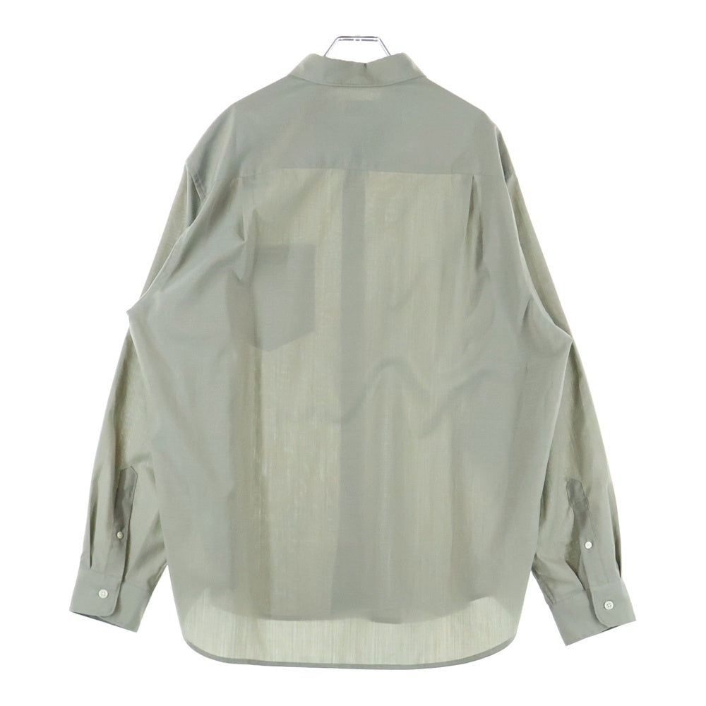 green label relaxing(グリーンレーベルリラクシング) レギュラーカラー 長袖シャツ ポリエステル グリーン 3211-107-3203