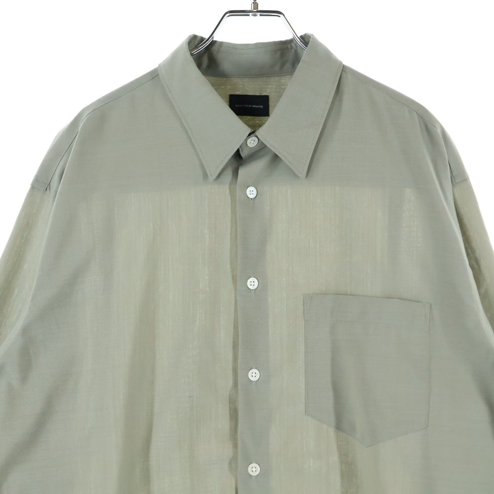 green label relaxing(グリーンレーベルリラクシング) レギュラーカラー 長袖シャツ ポリエステル グリーン 3211-107-3203