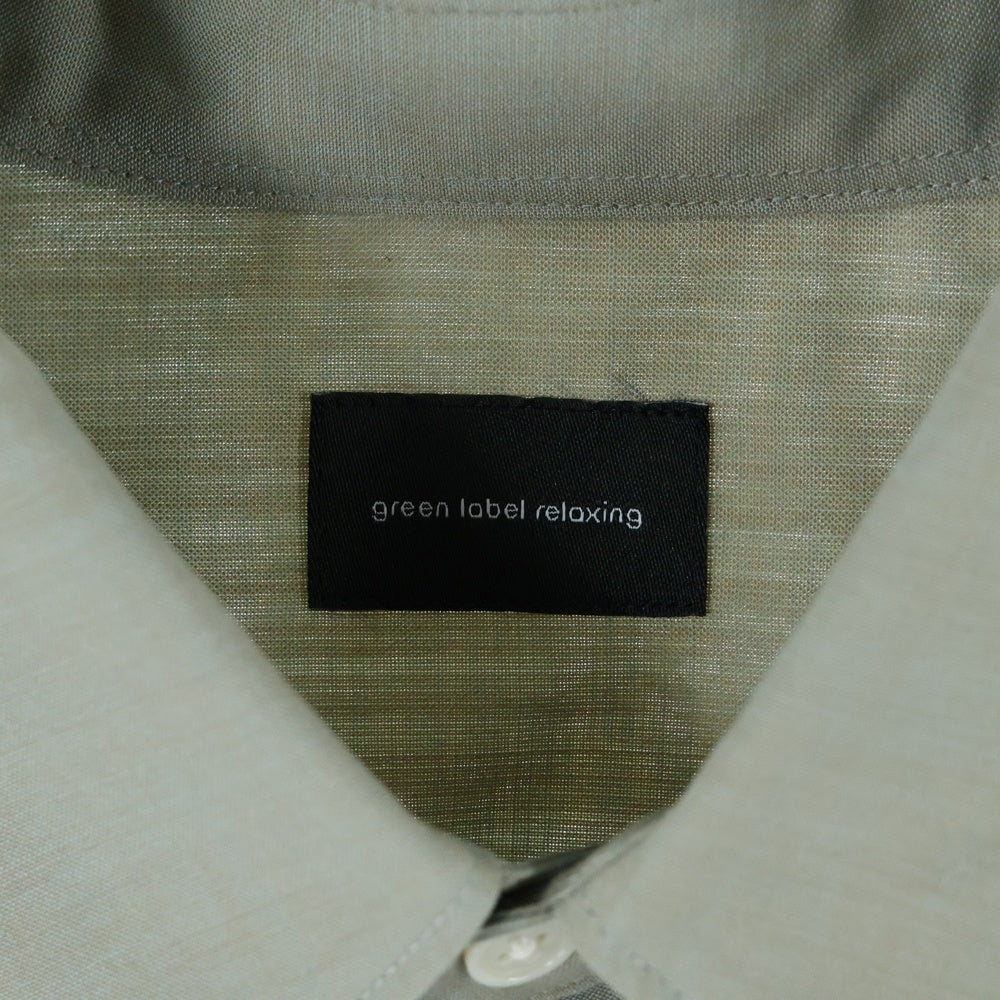 green label relaxing(グリーンレーベルリラクシング) レギュラーカラー 長袖シャツ ポリエステル グリーン 3211-107-3203
