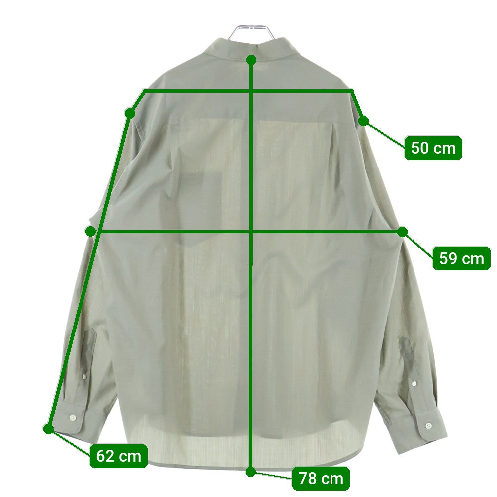 green label relaxing(グリーンレーベルリラクシング) レギュラーカラー 長袖シャツ ポリエステル グリーン 3211-107-3203