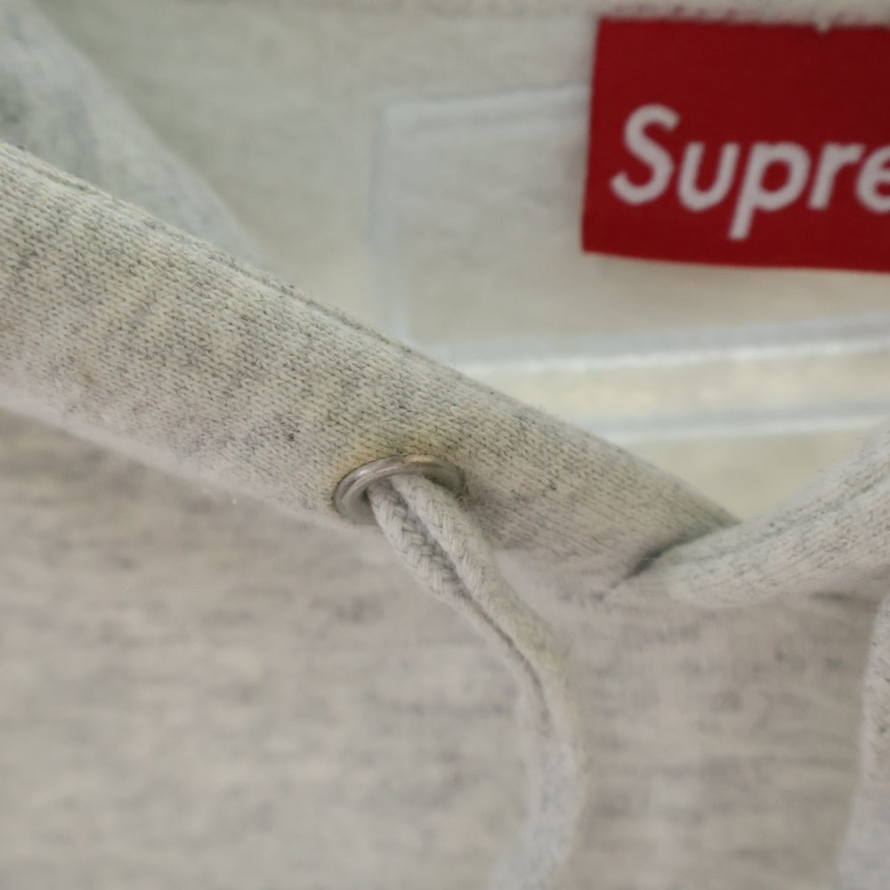 SUPREME(シュプリーム) 23AW Satin Applique Hooded Sweatshirt サテンアップリケ フーデッド プルオーバーパーカー グレー