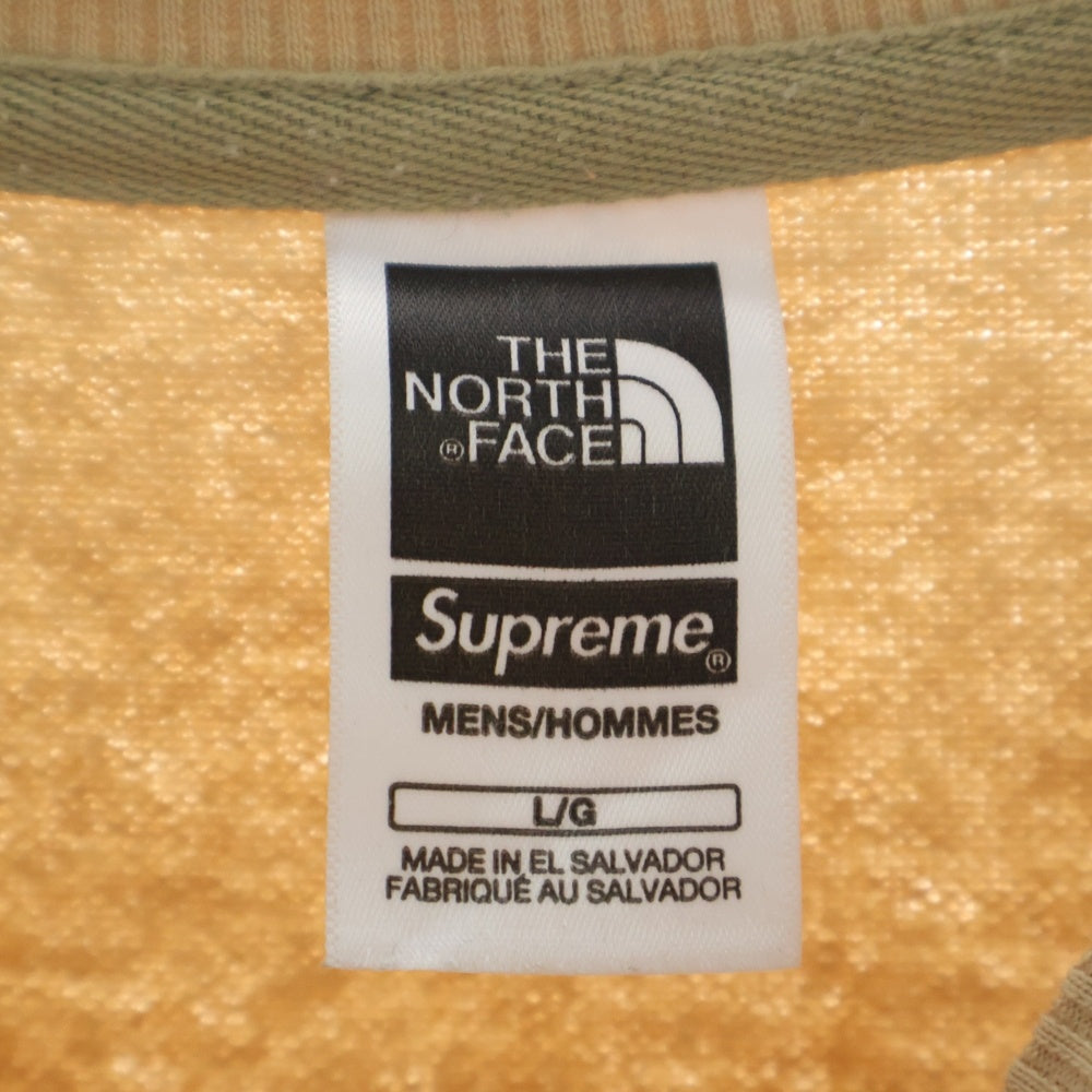 SUPREME(シュプリーム) 24SS ×THE NORTH FACE TNF Crewneck ザノースフェイス ロゴプリント クルーネックスウェットトレーナー ベージュ NT02411I