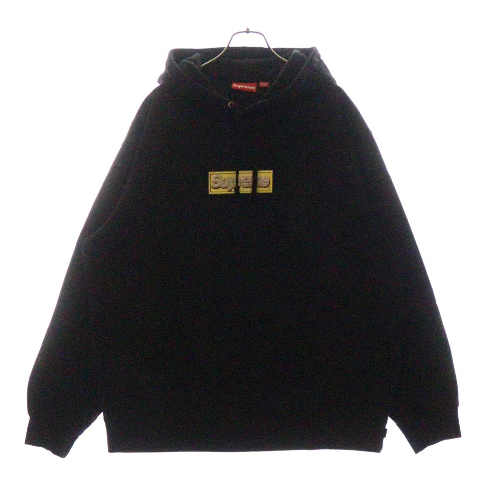 SUPREME(シュプリーム) 22SS Bling Box Logo Hooded Sweatshirt ブリング ボックスロゴ プルオーバーパーカー フーディ ブラック