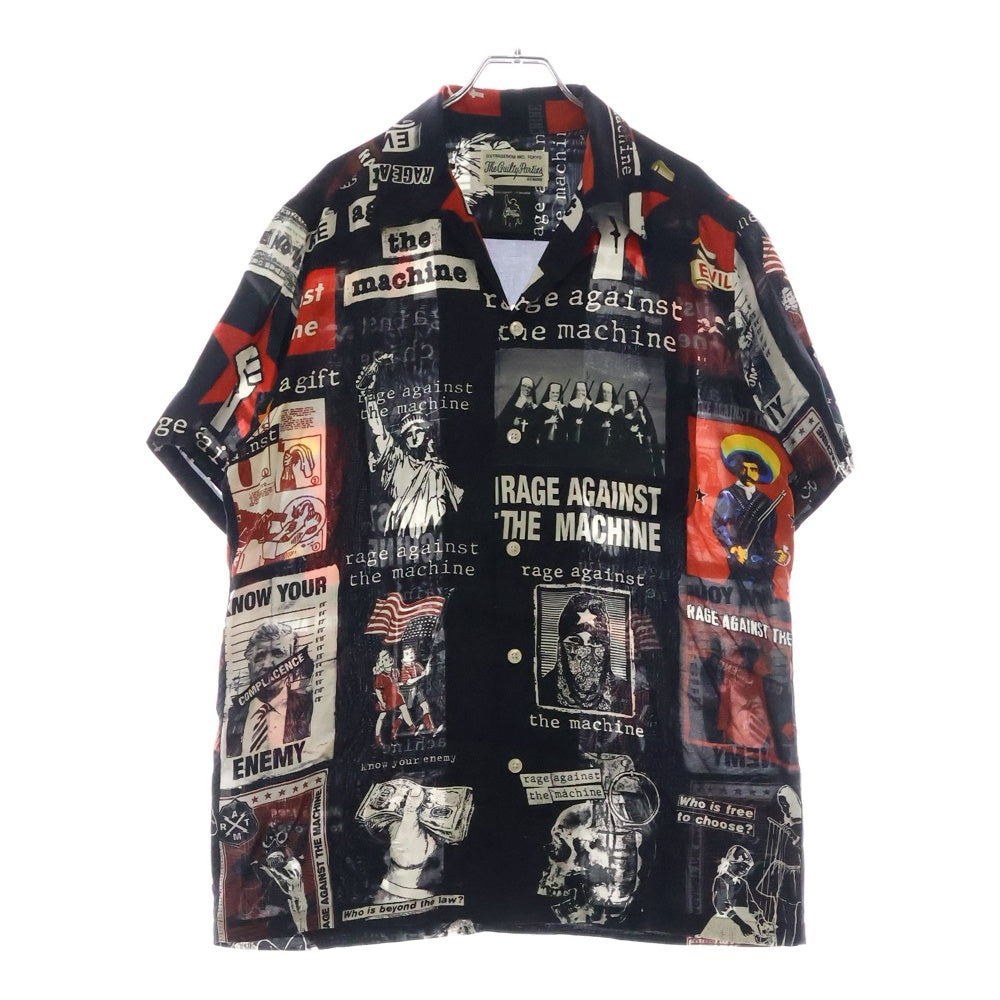 WACKO MARIA(ワコマリア) 20SS ×RAGE AGAINST THE MACHINE S/S HAWAIIAN SHIRT レイジアゲインストザマシーン ハワイアンシャツ 半袖シャツ ブラック RATM-WM-HI01