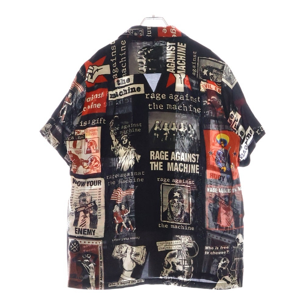 WACKO MARIA(ワコマリア) 20SS ×RAGE AGAINST THE MACHINE S/S HAWAIIAN SHIRT レイジアゲインストザマシーン ハワイアンシャツ 半袖シャツ ブラック RATM-WM-HI01