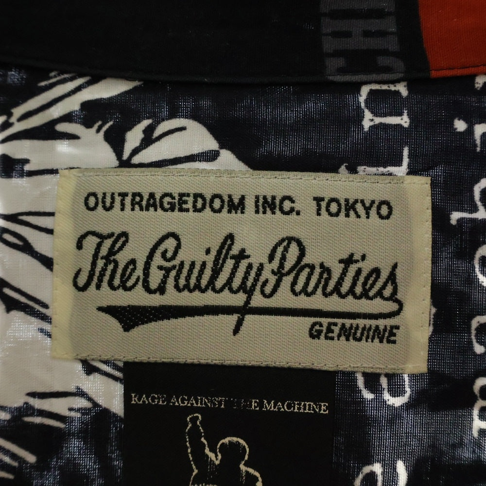 WACKO MARIA(ワコマリア) 20SS ×RAGE AGAINST THE MACHINE S/S HAWAIIAN SHIRT レイジアゲインストザマシーン ハワイアンシャツ 半袖シャツ ブラック RATM-WM-HI01