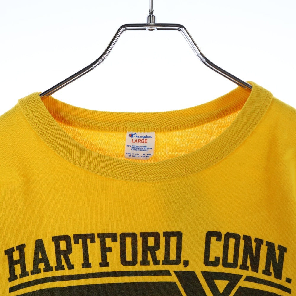 VINTAGE(ヴィンテージ) 80s Champion HARTFORD CONN. 半袖Tシャツ イエロー