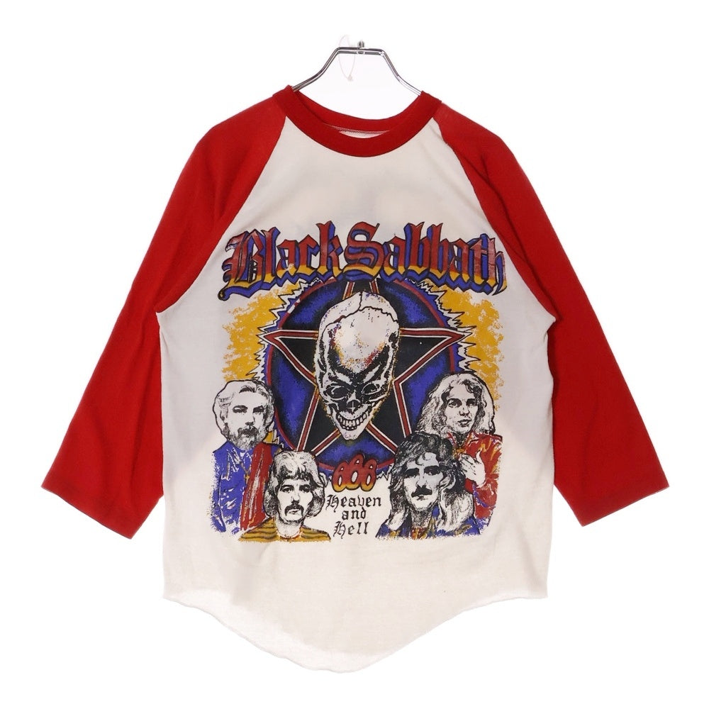 VINTAGE(ヴィンテージ) 80s VINTAGE BLACK SABBATH ブラックサバス ラグラン カットソー プリントTシャツ レッド/ホワイト