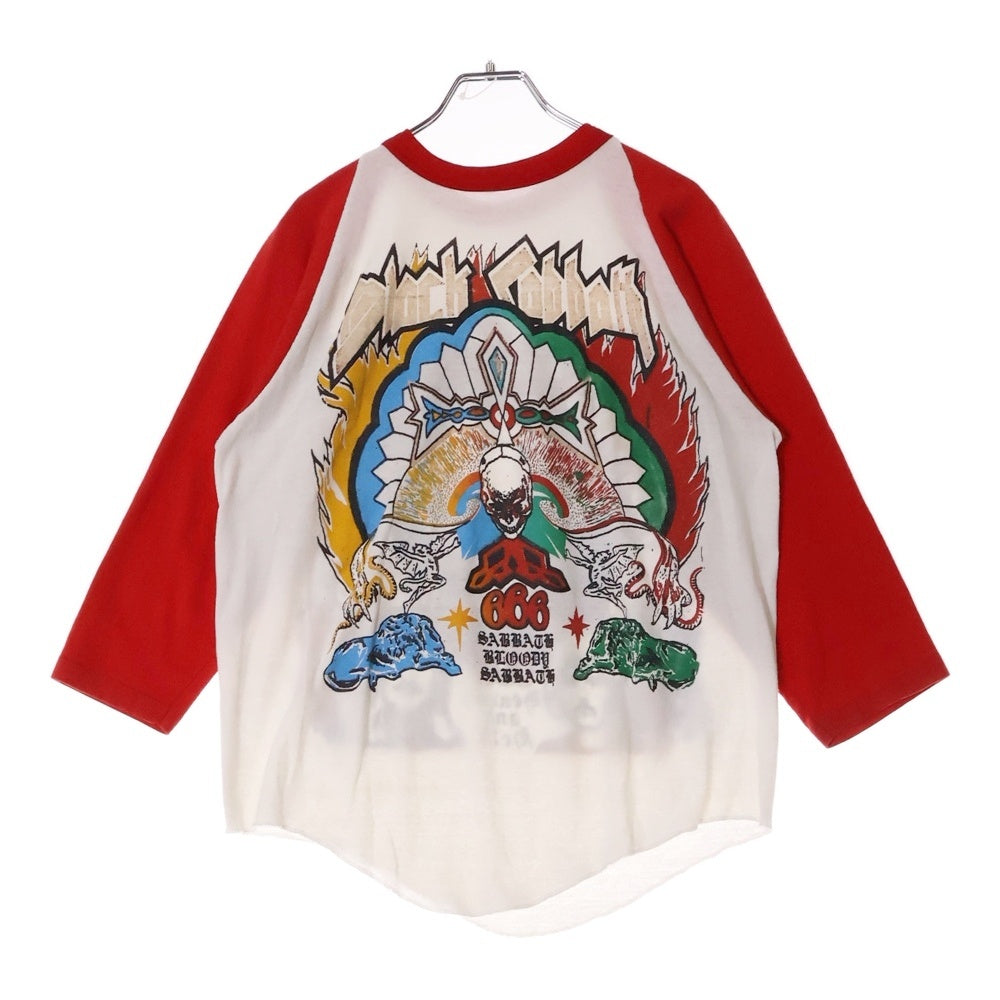 VINTAGE(ヴィンテージ) 80s VINTAGE BLACK SABBATH ブラックサバス ラグラン カットソー プリントTシャツ レッド/ホワイト