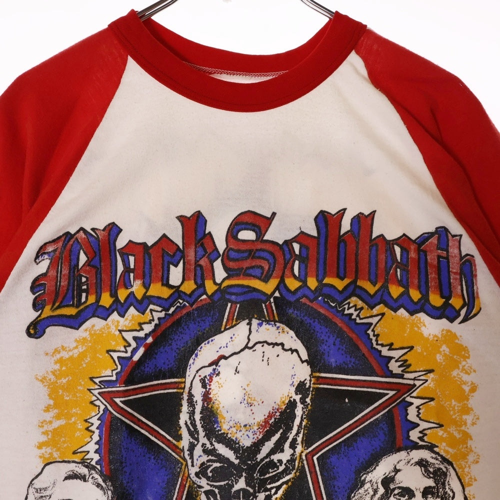 VINTAGE(ヴィンテージ) 80s VINTAGE BLACK SABBATH ブラックサバス ラグラン カットソー プリントTシャツ レッド/ホワイト